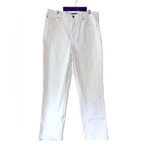 Lee White Straight Relaxed Fit Jeans SZ 10 Cotton High Rise